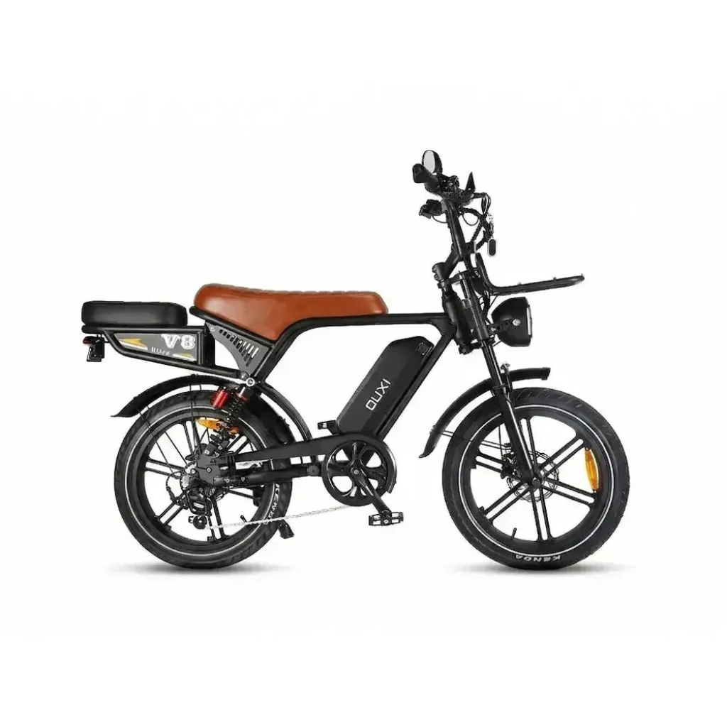 OUXI V8 Ultra - Zwart - Bruin Zadel (incl. achterzitje, voorrekje & alarm)