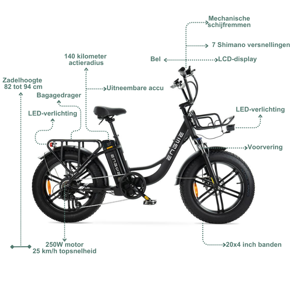 ENGWE L20 Boost Family - Zwart