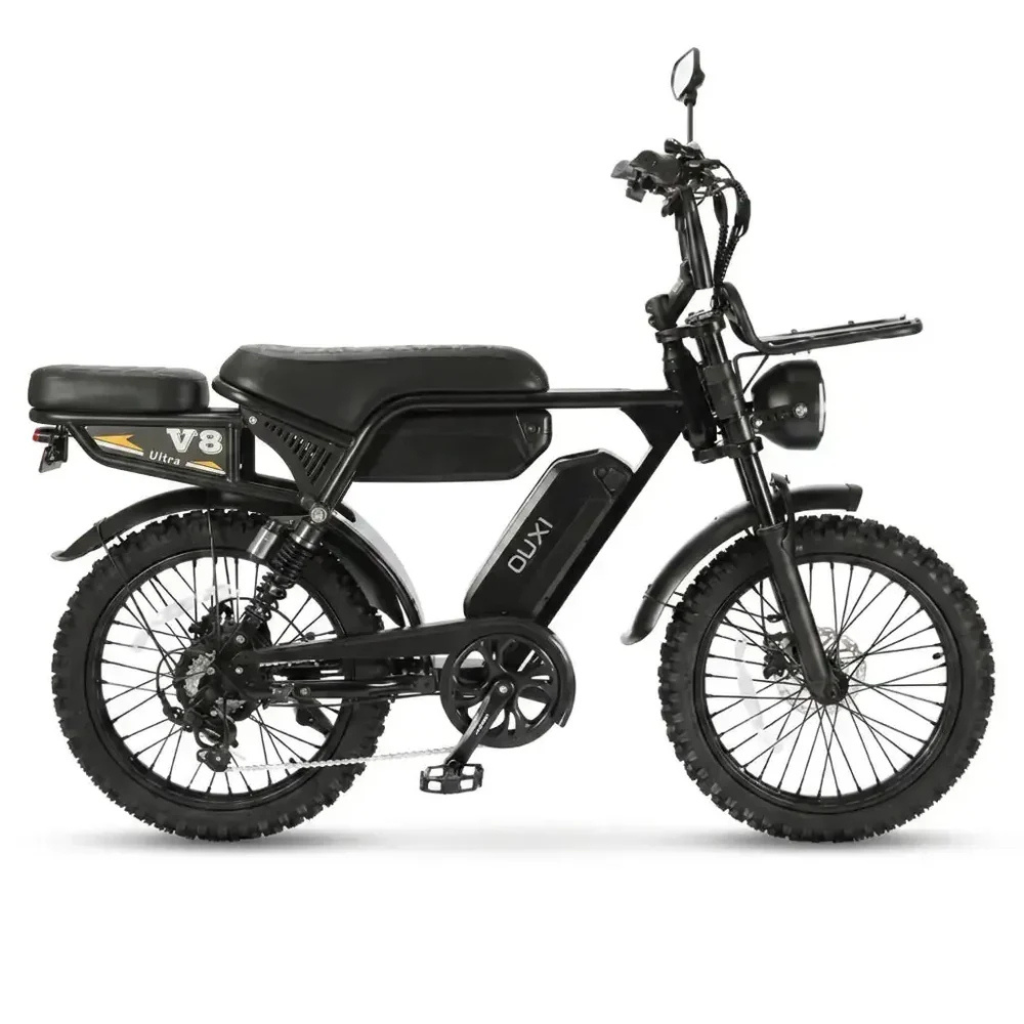 OUXI V8 Ultra Max - Skinnybike - Zwart (incl. achterzitje, voorrekje & alarm)